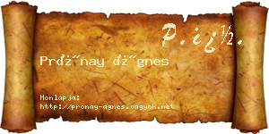 Prónay Ágnes névjegykártya