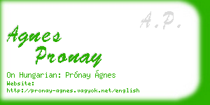 agnes pronay business card